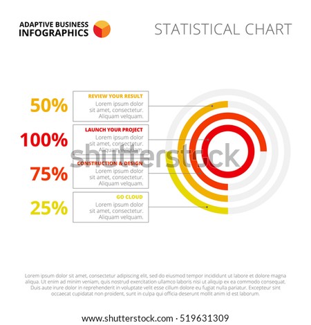 Doughnut Four Parts Chart Slide Template