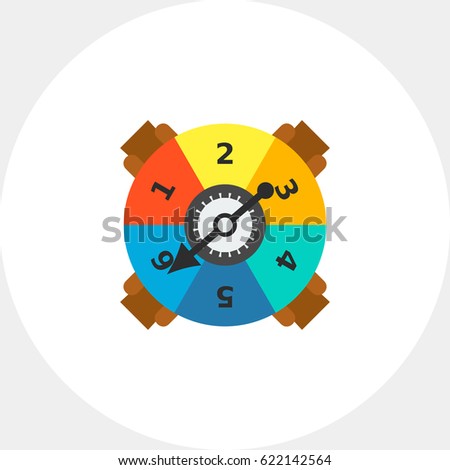 Game spinner with numbers and arrow icon