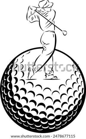 Similar – Image, Stock Photo Golf balls and clubs on golf course