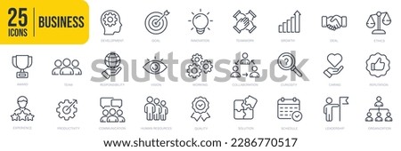 Business thin line icons. Vector graphic illustration. For website design, logo, app, template, ui, etc.