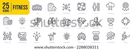 Teamwork thin line icons. Editable stroke. For website marketing design, logo, app, template, ui, etc. Vector illustration.