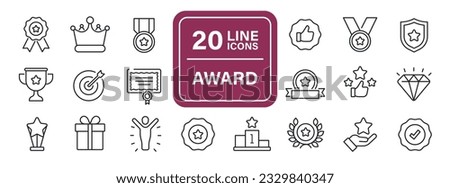 Award line icons. For website marketing design, logo, app, template, ui, etc. Vector illustration.