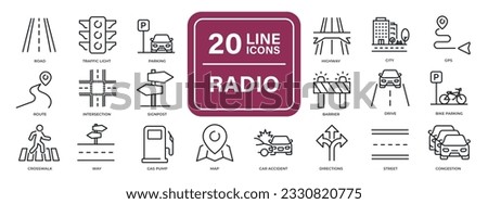 Road line icons. For website marketing design, logo, app, template, ui, etc. Vector illustration.