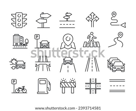 Road line icons. For website marketing design, logo, app, template, ui, etc. Vector illustration.
