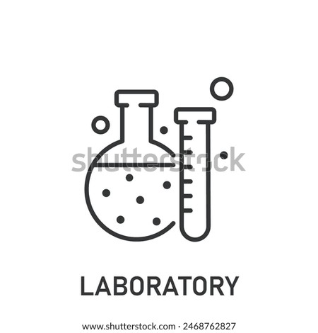 Laboratory icon. Line single icon on transparent background