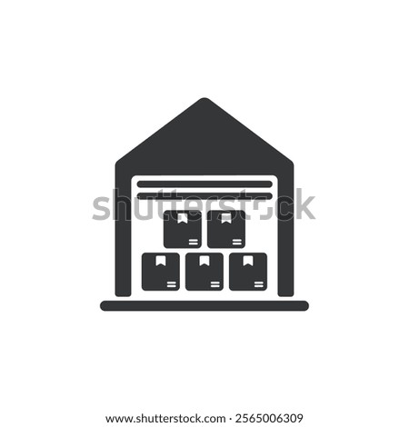 Warehouse flat glyph icon. Perfect pixel on transparent background