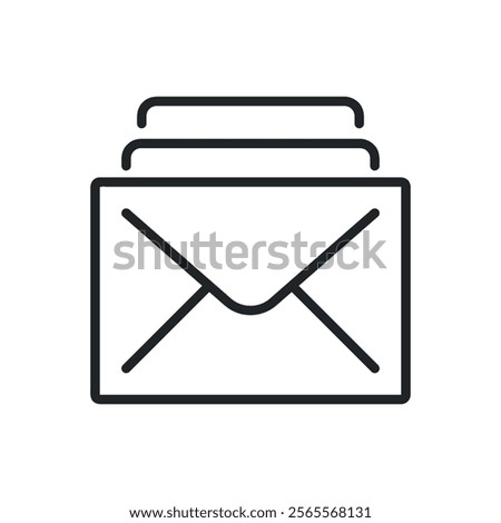 All email thin line icons. Editable stroke and Perfect pixel on transparent background