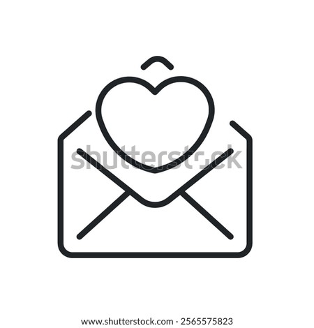 Favorite mail thin line icons. Perfect pixel on transparent background