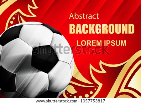 Soccer sport background with golden wave, Football world cup competition pattern, shapes, lines pattern, soccer ball, goal tournament award icons, vector international championship 2018