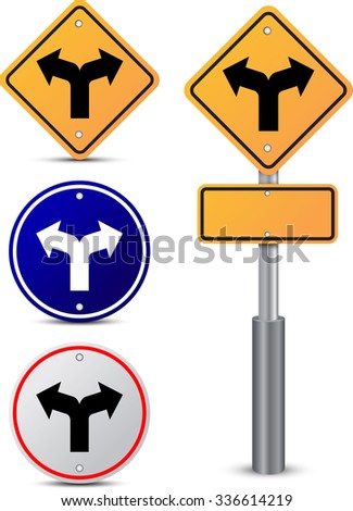 intersections sign road  isolated on white background. Group of as fish-eye, simple and grunge icons for your design. Vector illustration.