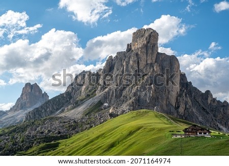 Similar – Image, Stock Photo Passo Giau beautiful mountains in Dolomites alps, Italy