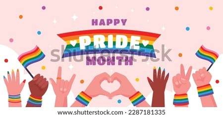 pride month celebration concept background. happy pride day. celebration and commemoration of lesbian, gay, bisexual, and transgender pride. LGBT Pride Month. vector illustration design template. June