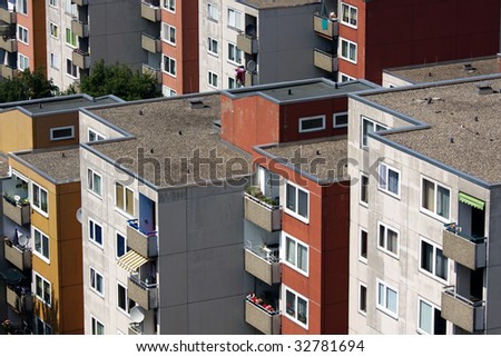 Similar – Foto Bild triste Hochhausfassade kurz vor dem Abriss /Rückbau