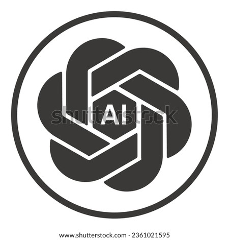 openAi logo, Artificial intelligence icon for apps, printing, or document. A simple flat vector illustration.