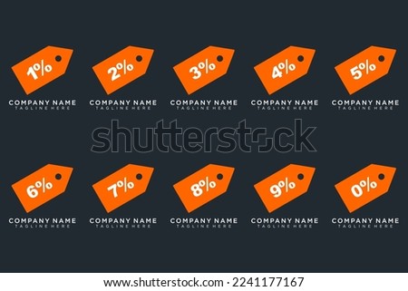 Sale tags set vector badges template, up to 1, 2, 9, 8, 3, 4, 5, 6, 7 percent off, vector illustracion.