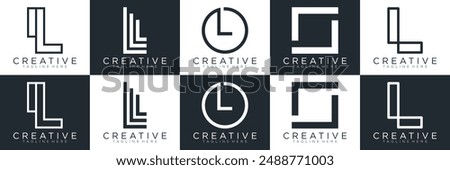 L logo collection, Abstract letter L logo design. icons for business	