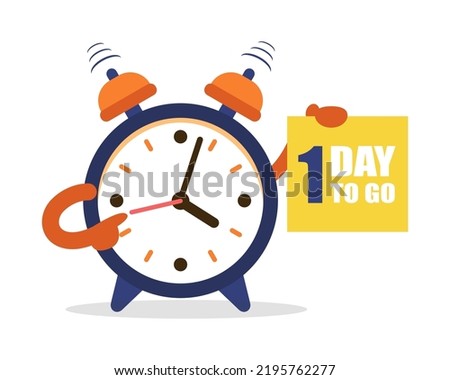 Last minute offer. One Dat to Go with stopwatch for business, promotion, sale and advertising. Vector illustration.