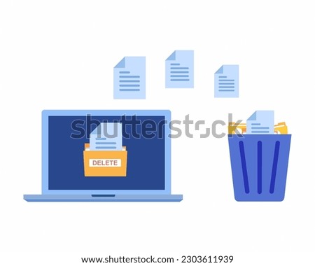 moving unnecessary files to trash from the laptop to the trash concept of Delete file.
