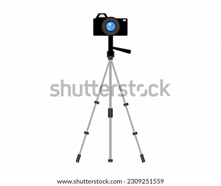 Vector Illustration of Digital camera on a tripod.