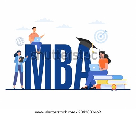 Graduate students studying MBA master of business administration business concept