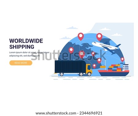 worldwide international shipping business concept with export import warehouse business transport.	