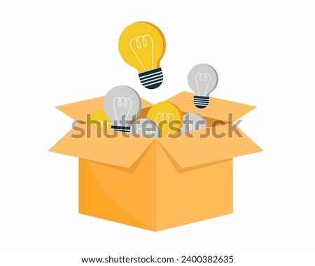 Box with full of ideas creative business idea with innovative thoughts vector illustration