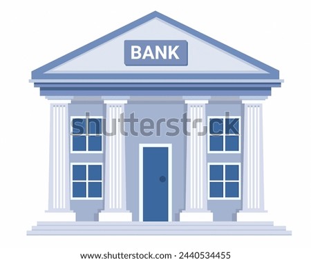 Bank building architecture facade or government institution isolated on white background vector illustration	
