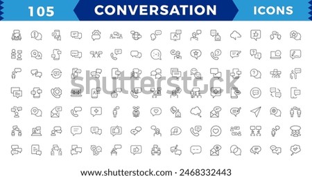 Dialogue, communication,Approved, Checkmark box and Social media message. Chat and quote line icons. Chat speech bubble, conversation or chatting related editable stroke outline icon.
