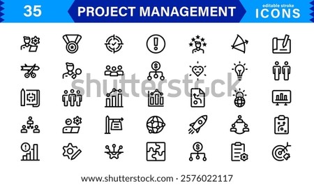 Vector Icons for Project Management. Sleek Designs for Scheduling, Team Collaboration, and Tracking