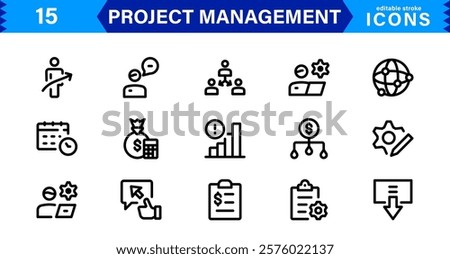 Vector Icons for Project Management. Sleek Designs for Scheduling, Team Collaboration, and Tracking