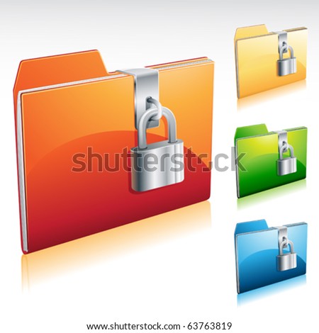 Folder lock icon with color variations