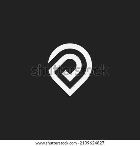 Simple Letter D Pin Point Map Logo Icon Vector Template.