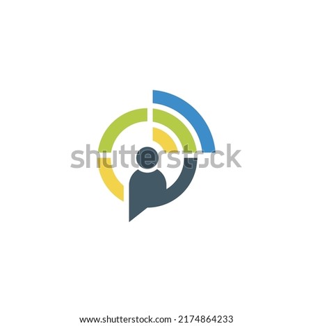 Abstract call center, contact us business logo vector element. Client support, customer service creative symbol concept.