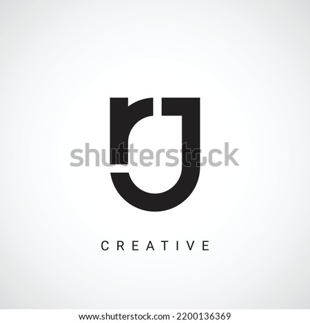 Minimal Creative Initial Based RJ logo and JR logo. Letter RJ JR creative elegant Monogram with black color on white background.