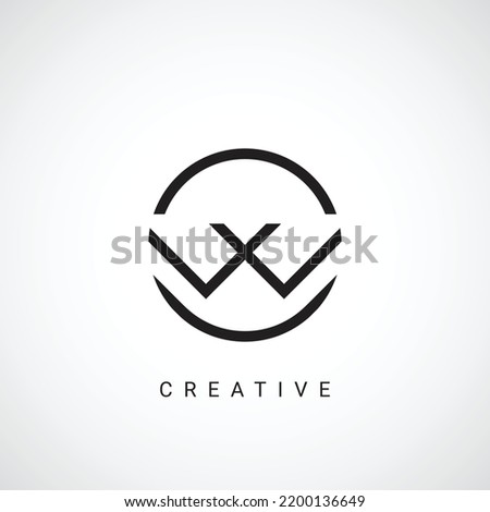 Minimal Creative Initial Based CW logo and WC logo. Letter CW WC creative elegant Monogram with black color on white background.