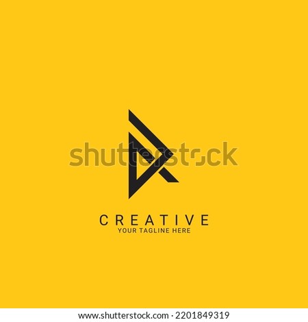 Minimal Creative Initial Based AR, RA logo. Letter AR,RA creative elegant Monogram with black color. Stock fotó © 
