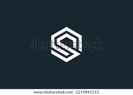 Abstract CS, SC, C, S Letters Logo Initial Based Monogram Icon Vector.