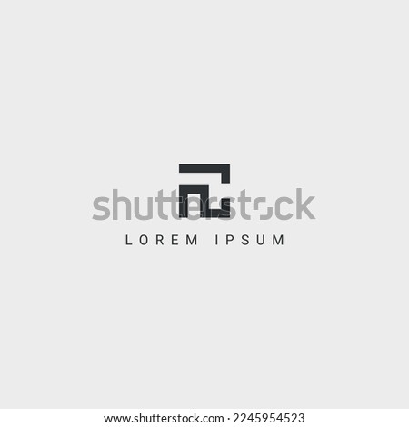 Outstanding professional letter FC CF logo design black and white color initial based Monogram icon.