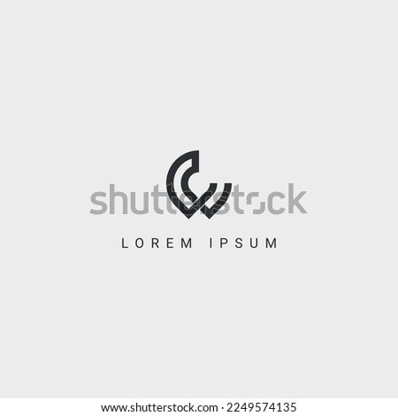 Creative minimal CW WC letter business logo initial based Monogram icon vector.
