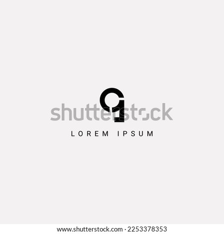 Abstract letter C1 or 1C logo initial based Monogram icon vector.