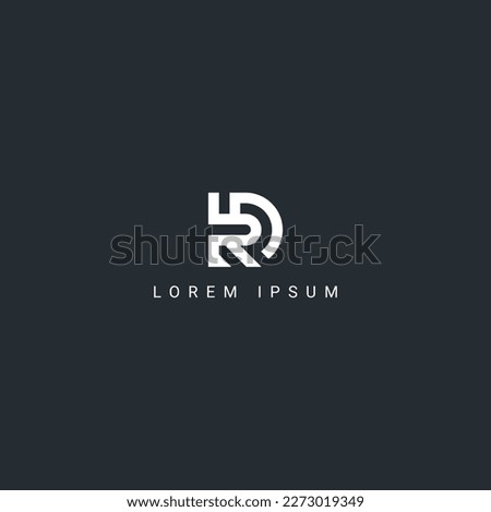 Abstract DR RD letter simple style business logo design vector template.