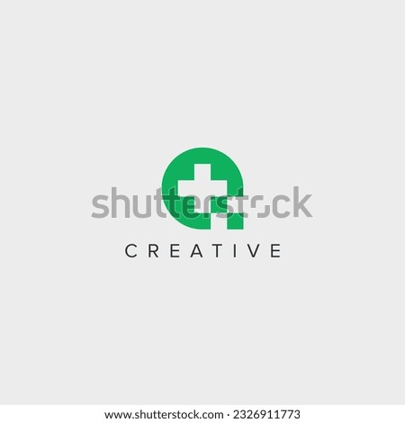 Abstract Pin Plus Logo Template.