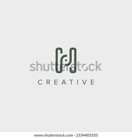Alphabet letter PH HP logo design template - vector.
