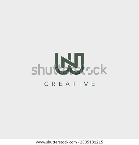 Modern unique letter WN NW logo design template - vector.