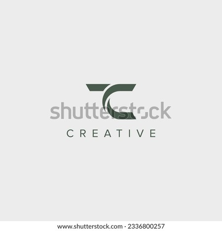 Modern unique letter TC CT logo design template - vector.