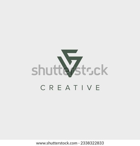 Modern unique letter VF FV logo design template - vector.