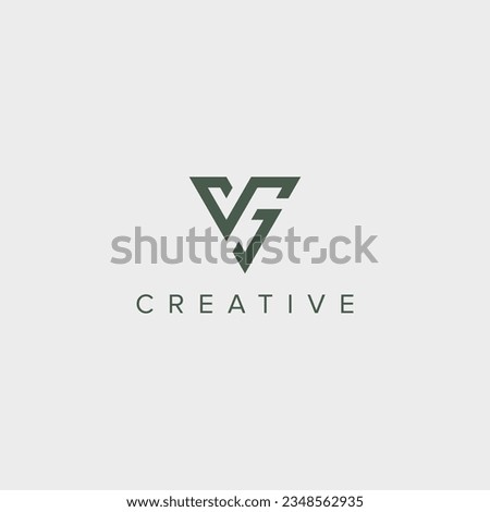 Modern minimal letter VG GV logo design template - vector.