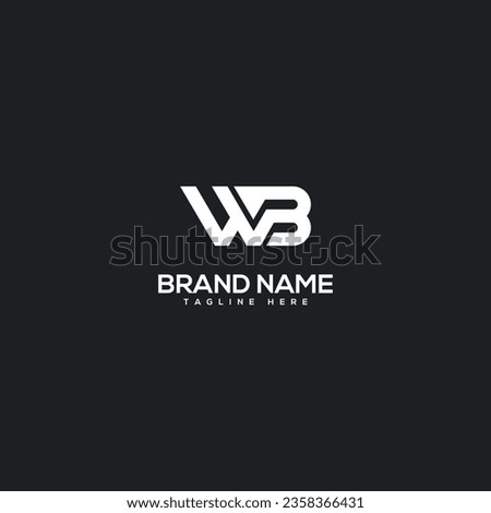 Abstract initial letter WB BW logo design template - vector.