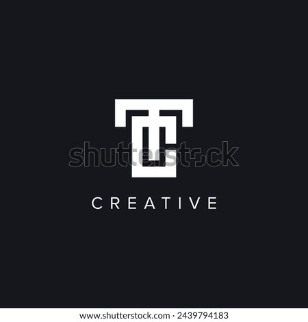 Alphabet Letters CT TC Creative Logo Initial Based Monogram Icon Vector Element.