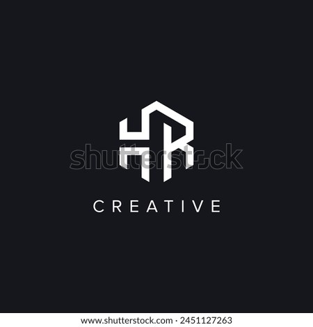 Alphabet Letters HR RH Creative Logo Initial Based Monogram Icon Vector Element.